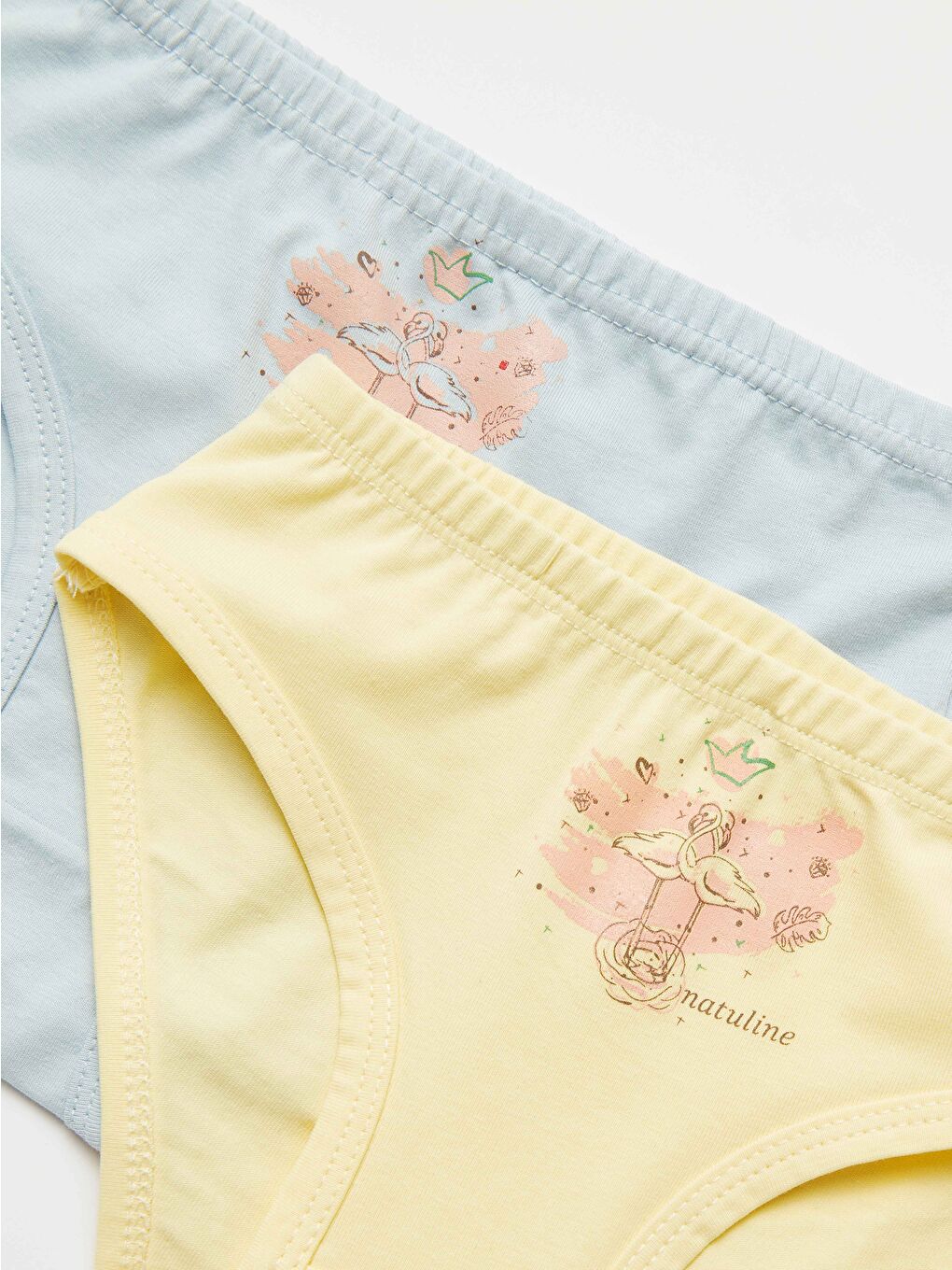 Mavi Kız Çocuk Organik Pamuklu Elastanlı Külot Queen Swan 4 lü Paket-1