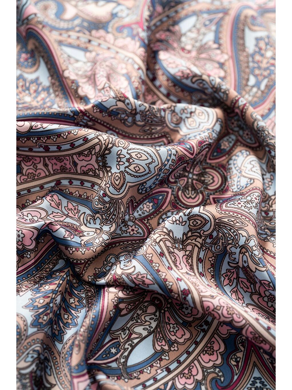 Pembe Kadın Etnik Desenli 55*55 cm Bandana & Fular-2