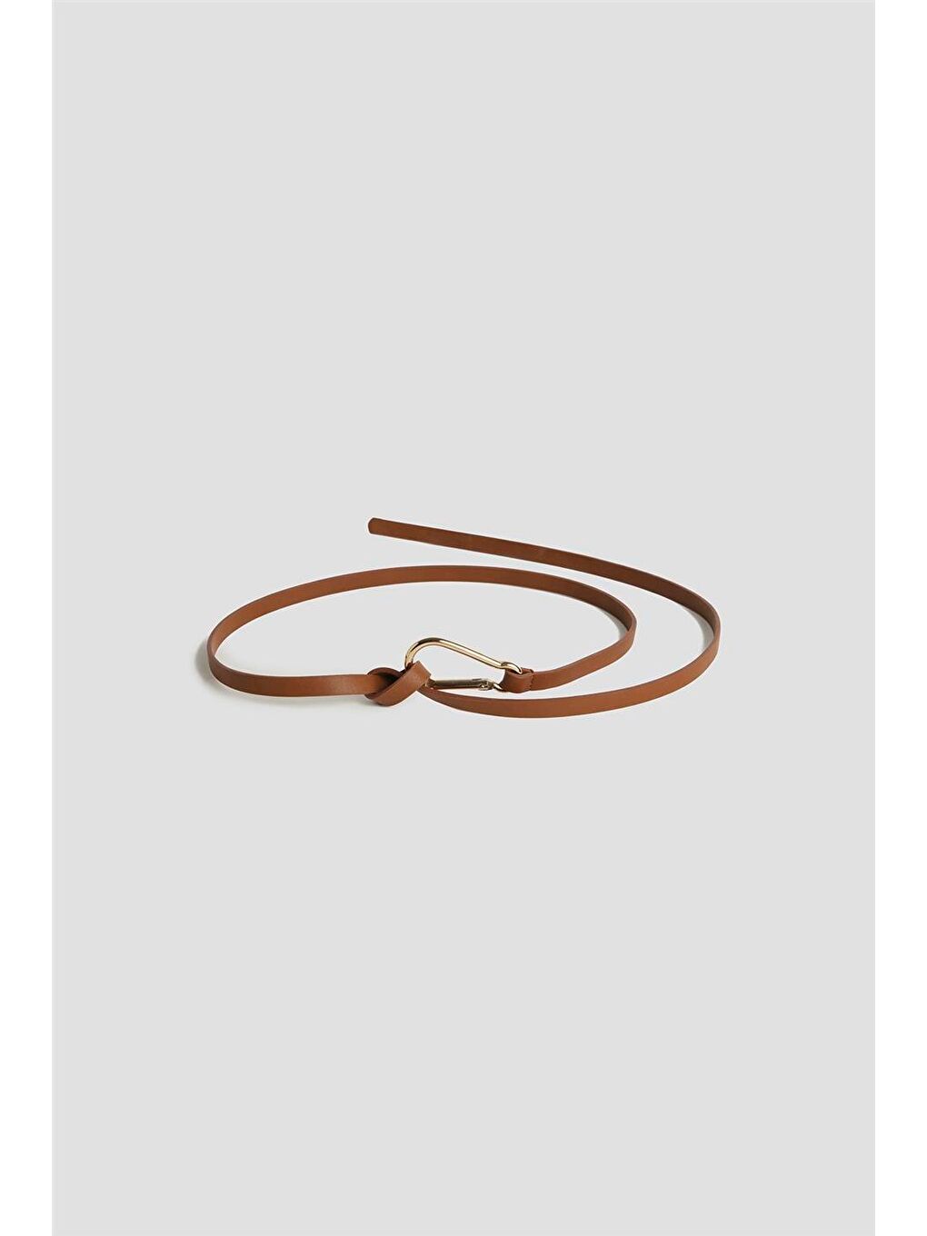 Kahverengi Deri İp Kemer 25Yd008 Taba