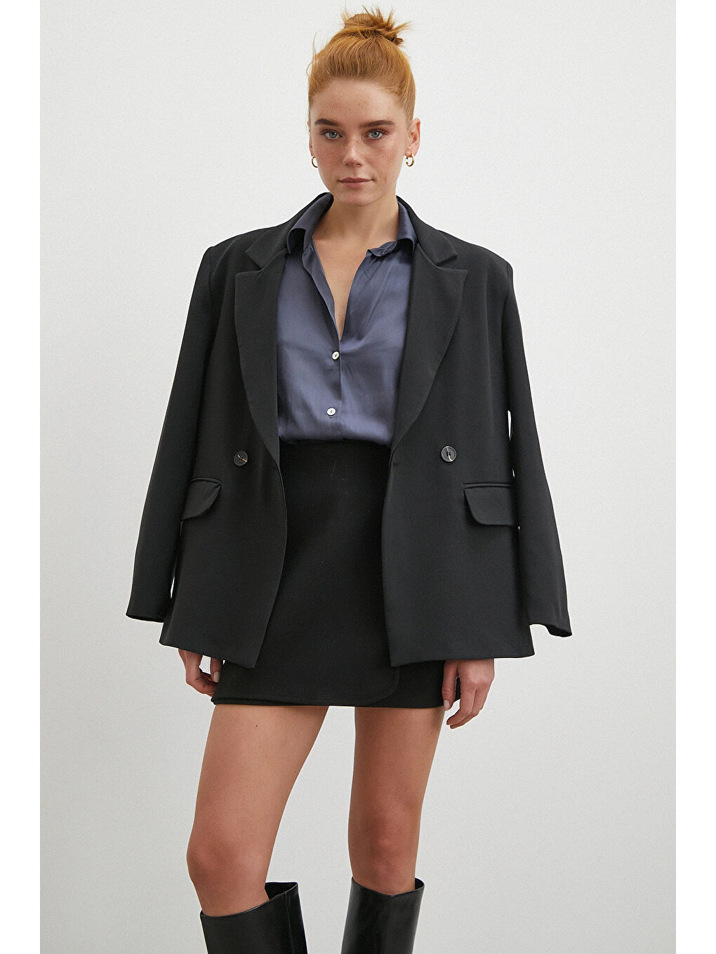 Karışık Diagonal Desen Gömlek Antirasit