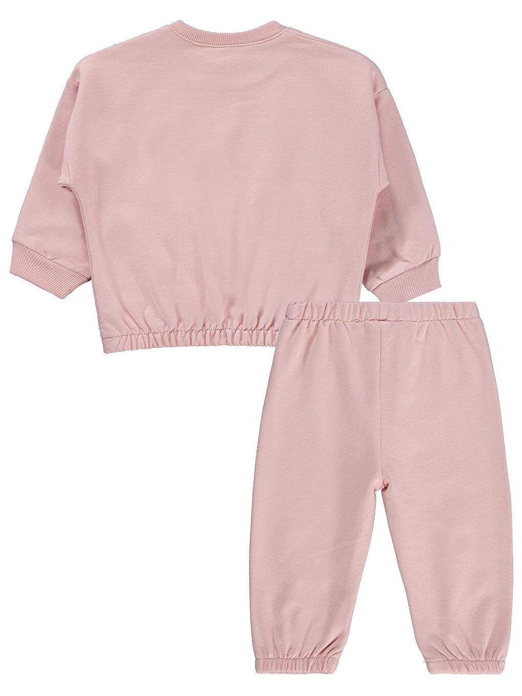 Baby Kız Bebek Düz Basic Kalpli 6-18 Ay Takım - Pembe-1