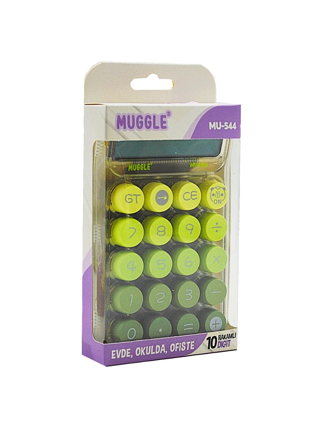MU-544 Masaüstü 10 Haneli Pilli Hesap Makinesi Yeşil-1