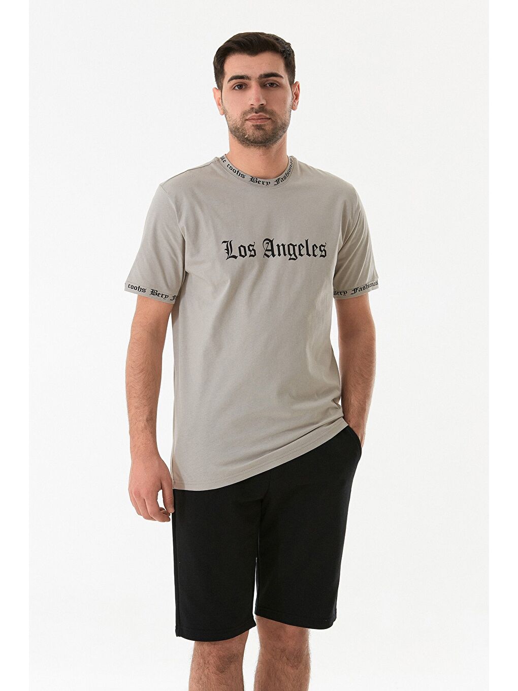 Siyah Beli Bağlamalı Cepli Şort