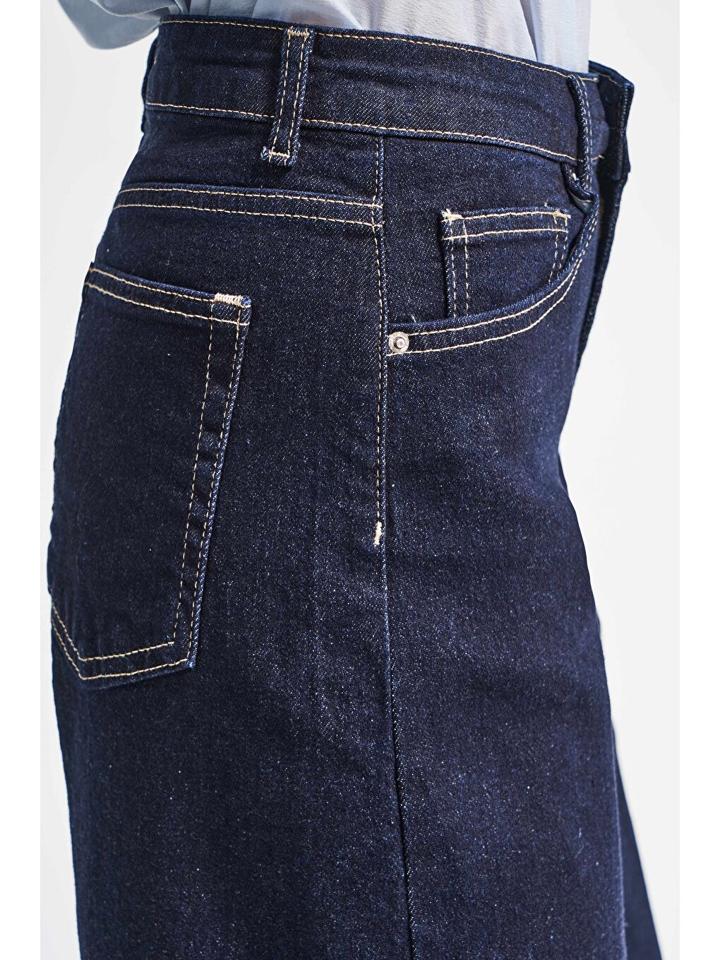 Kadın İndigo Renk 7w5-50 LYL36 Palazzo Fit Esnek Kumaş İç Boy 80cm Denim Jean-2