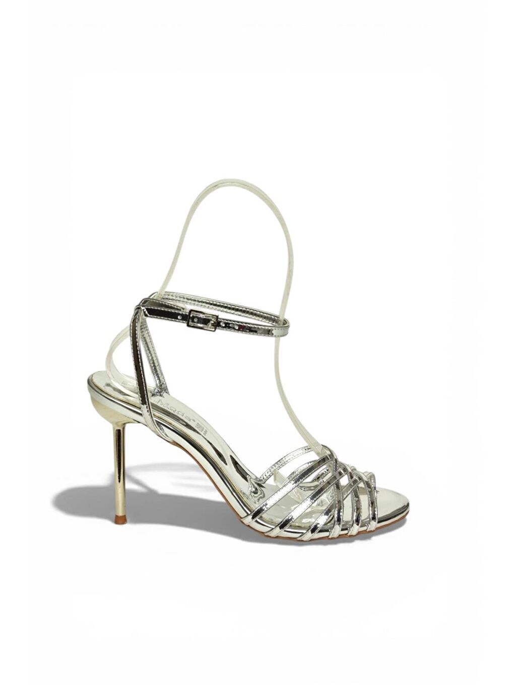 Gri Gümüş Kadın Topuklu Ayakkabı Y820016434-5