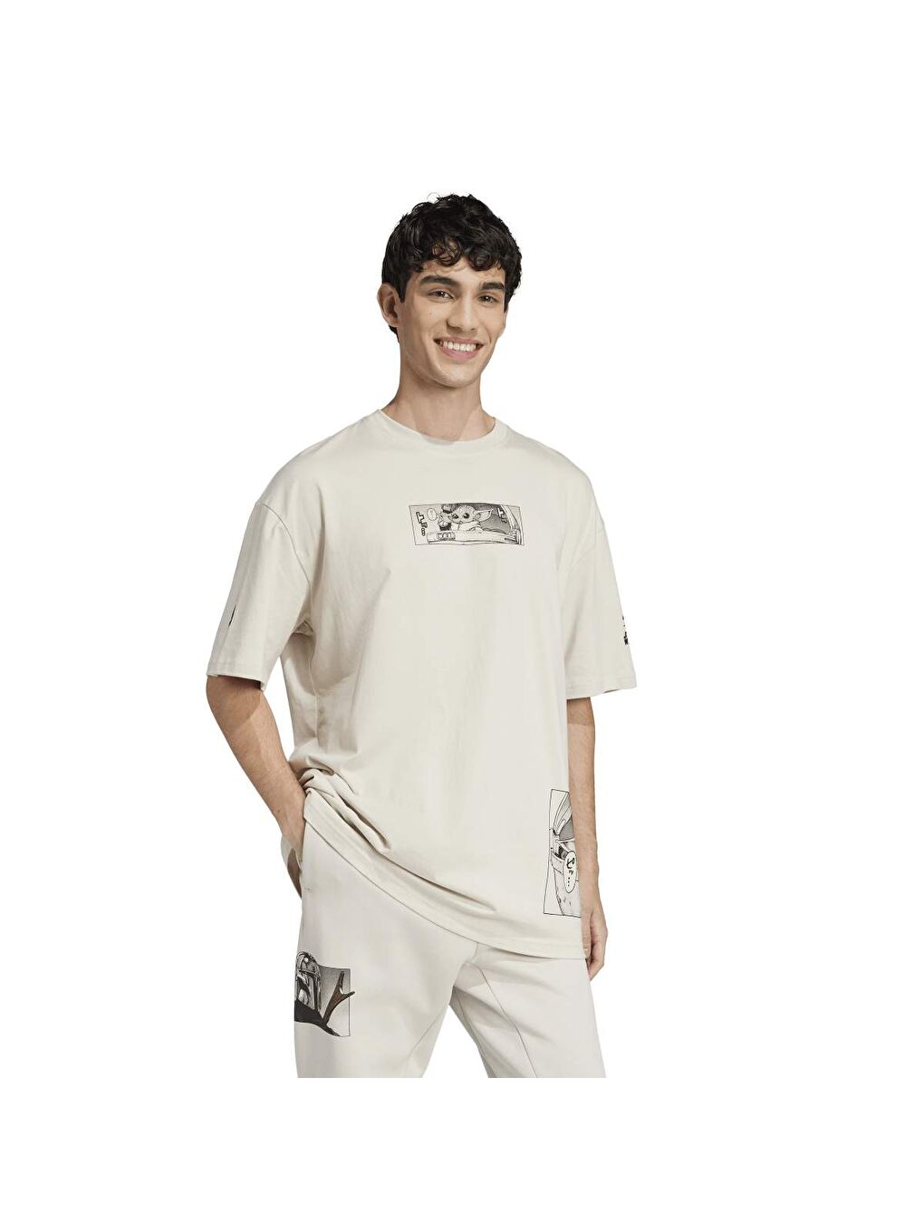 Sw Tm T 2 Erkek Bej Yuvarlak Yaka Tişört-4