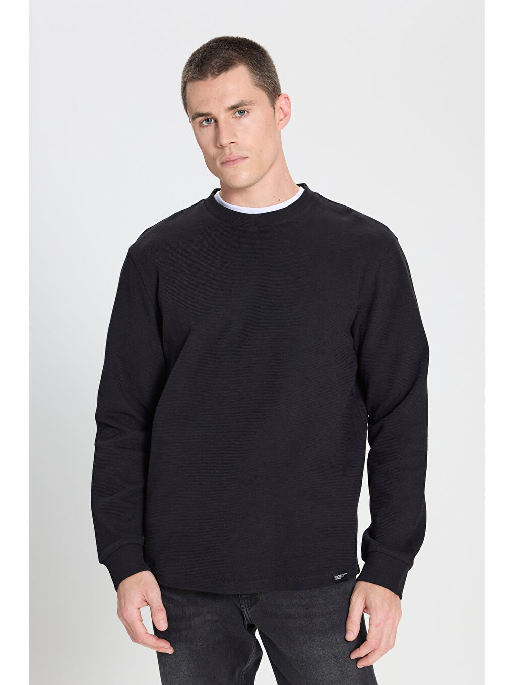 Regular Fit Normal Kesim Bisiklet Yaka Siyah Tişört