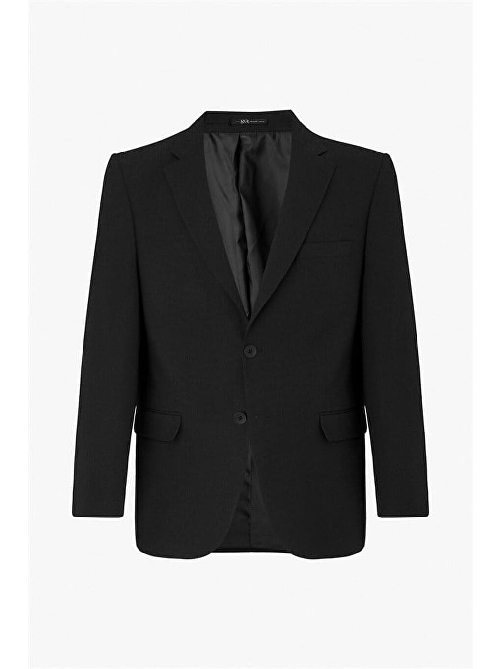 Siyah Regular Sivri Yaka Düz Pike Torba Cep Yıkamalı 4 Drop Takım Elbise-3