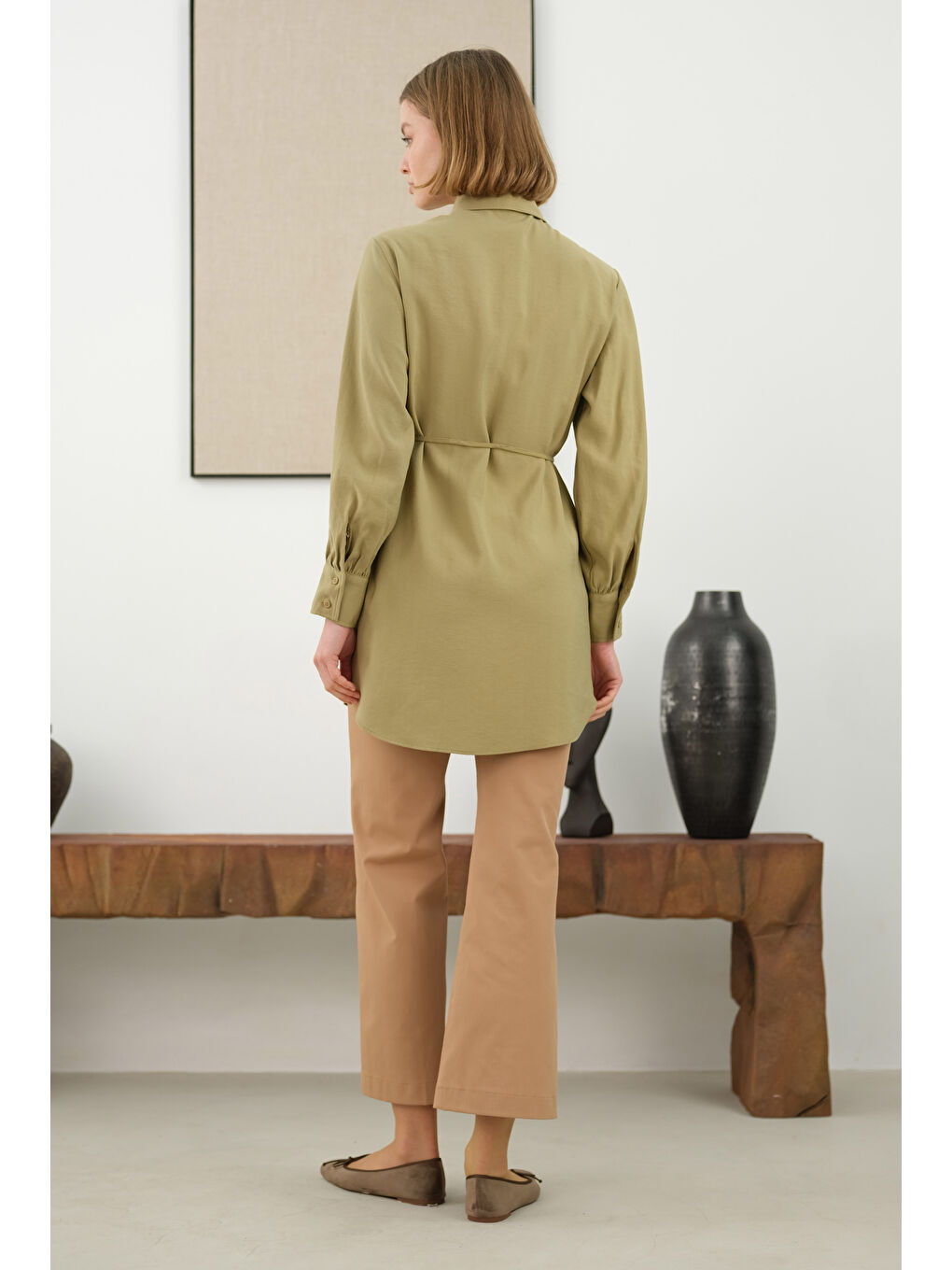 Yeşil Rüzgarlıklı Modal Gömlek Pastel Fıstık-2