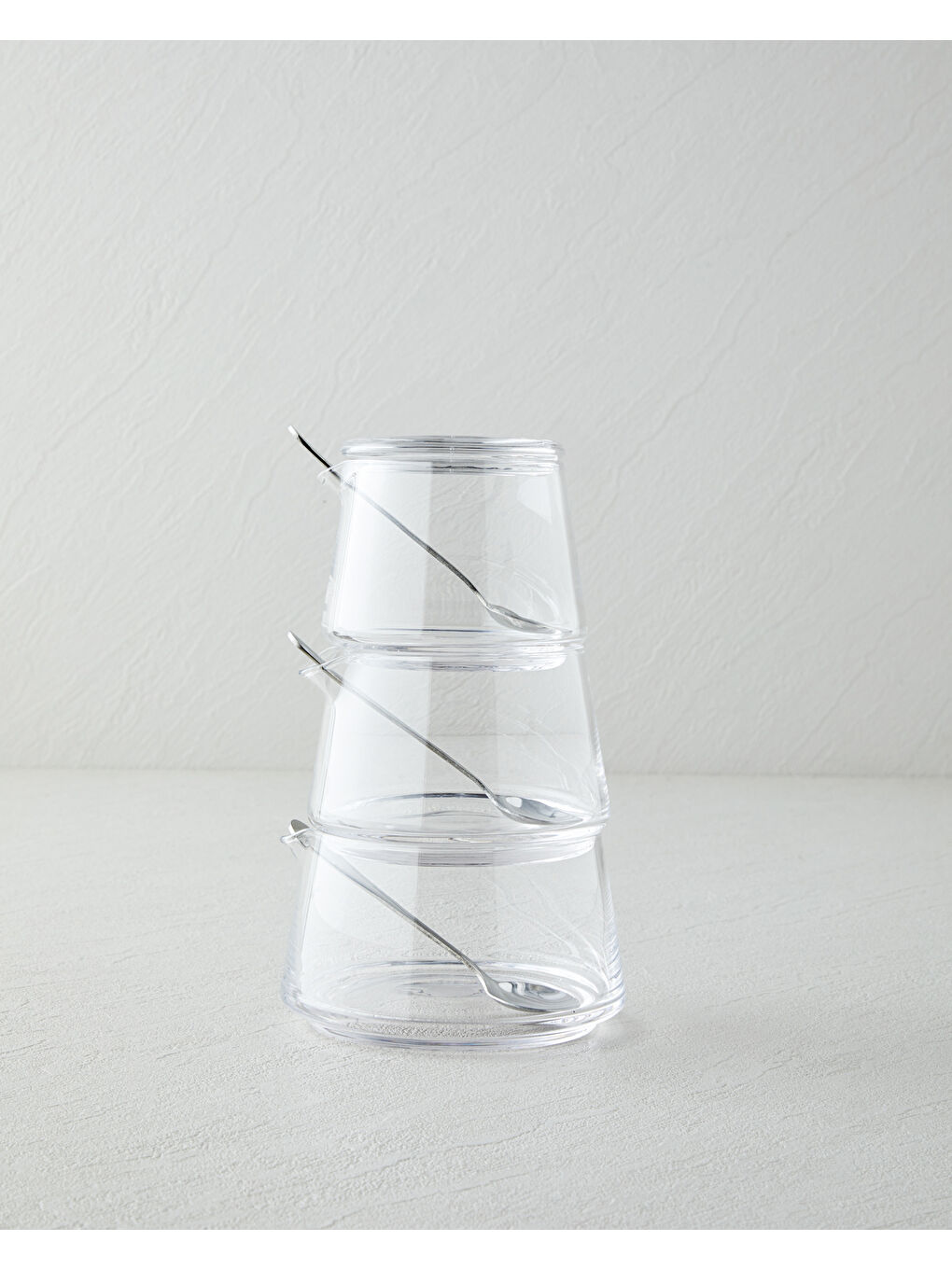 Renksiz Tyler Cam 3'lü Baharatlik 950 ml Şeffaf