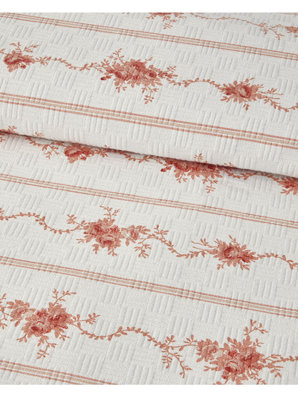 Flower Line Tek Kişilik Pike Turuncu-1