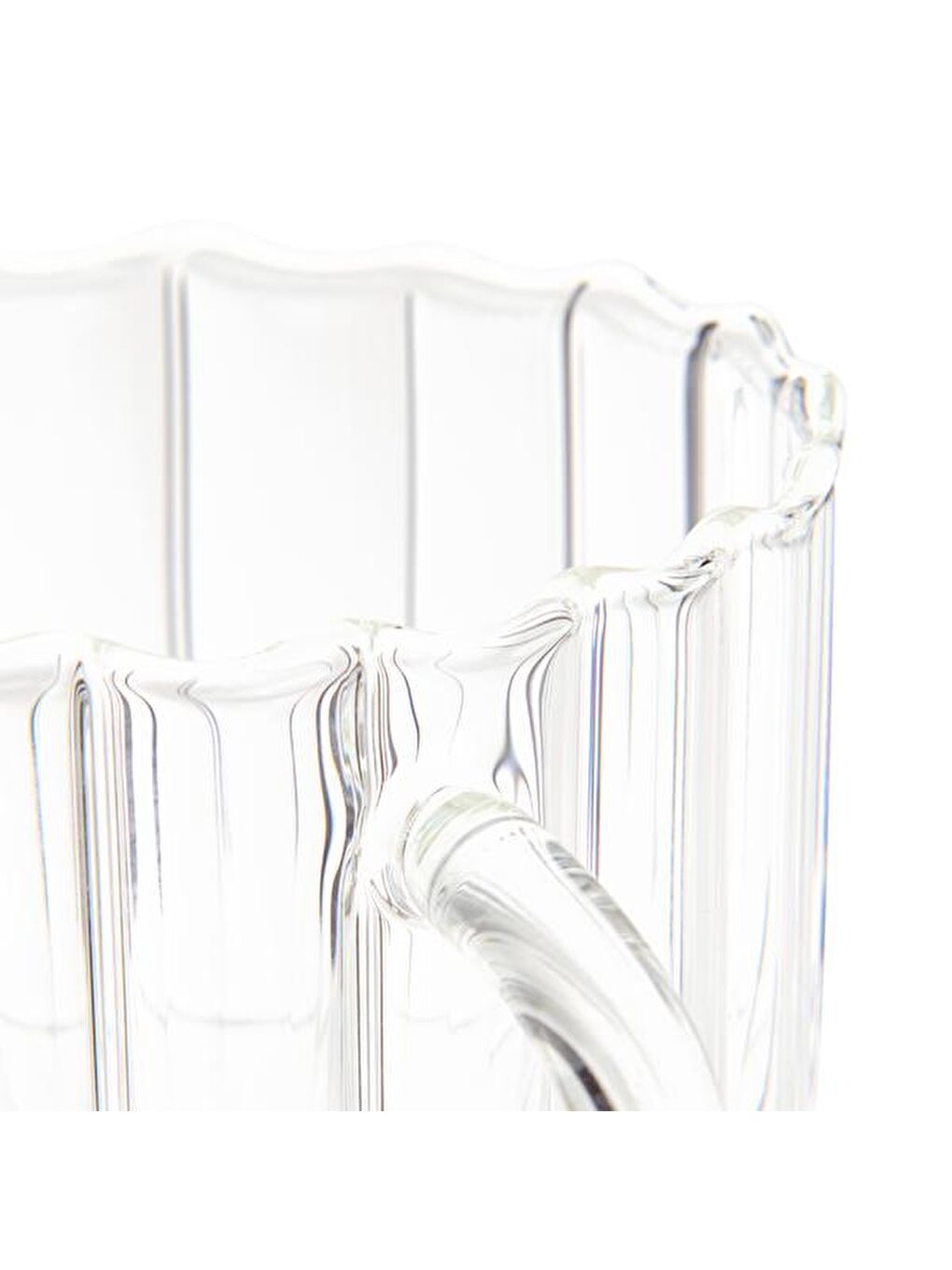 Renksiz Çizgili Isıya Dayanıklı Cam Kupa - Şeffaf - 250 ml-1