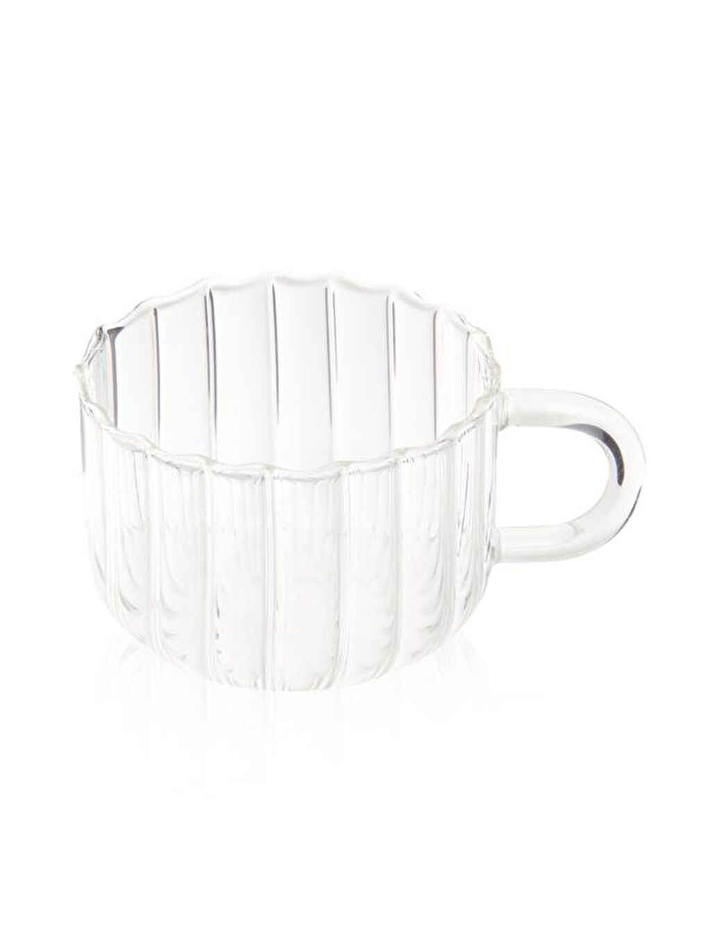Renksiz Çizgili Isıya Dayanıklı Cam Kupa - Şeffaf - 250 ml-2