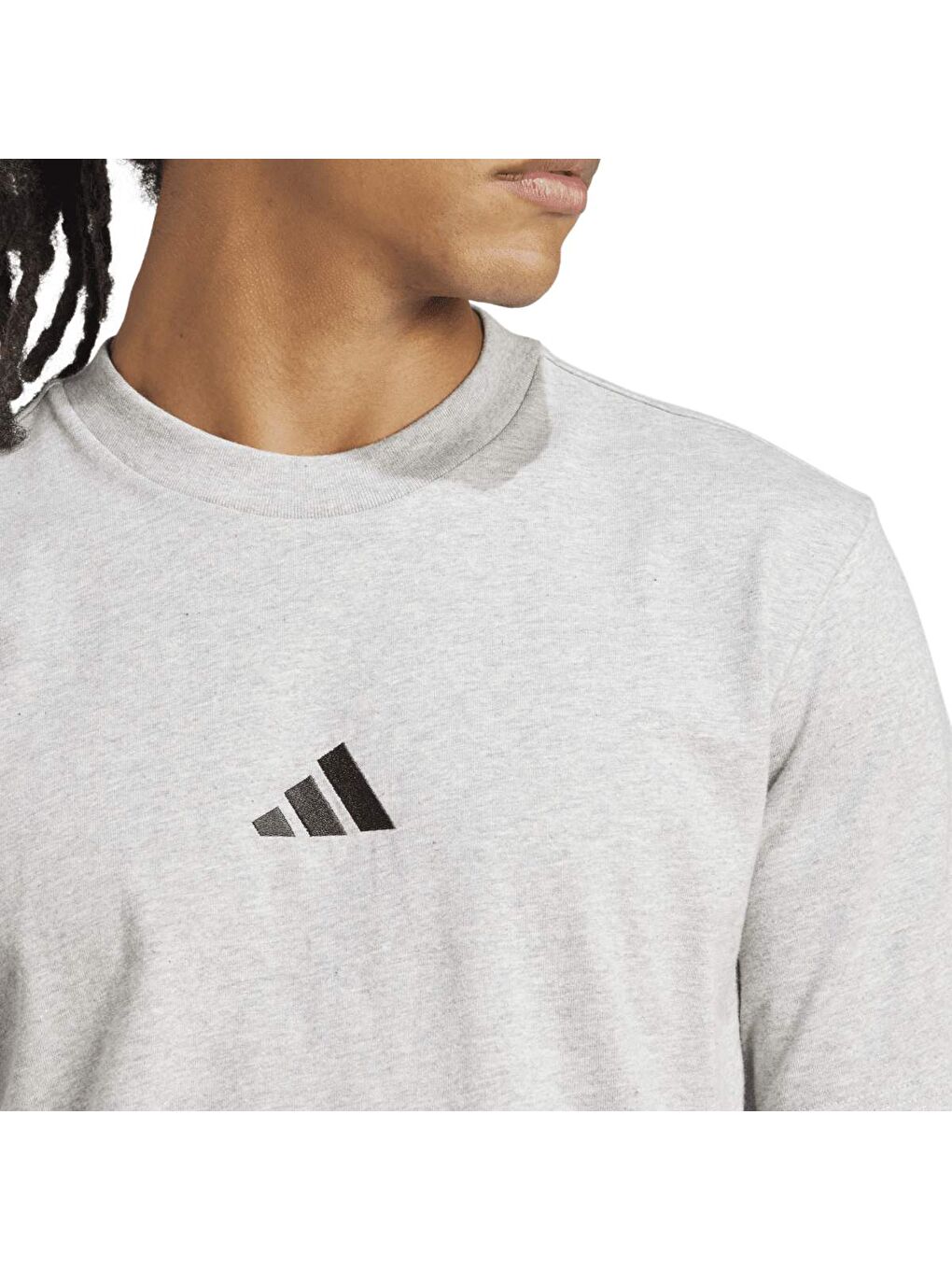 Small Logo Sj Erkek Gri Yuvarlak Yaka Tişört-2