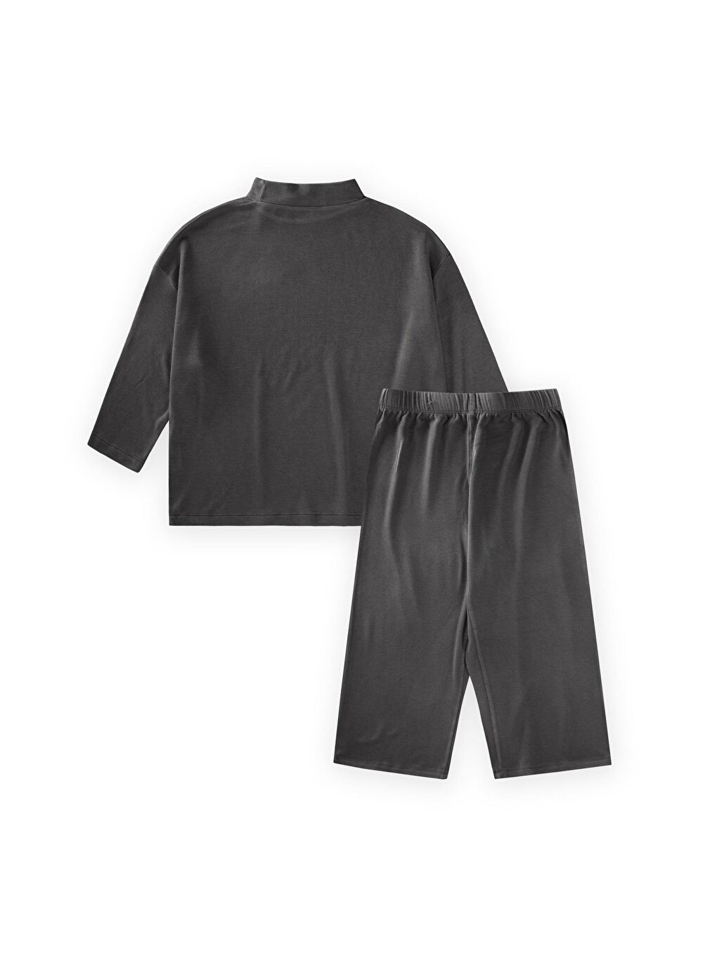 Yumuşak Dökümlü Oversize Bambu Takım 3-10 Yaş Haki Yeşil-1