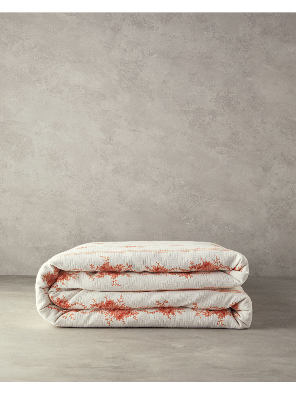 Flower Line Tek Kişilik Pike Turuncu-2