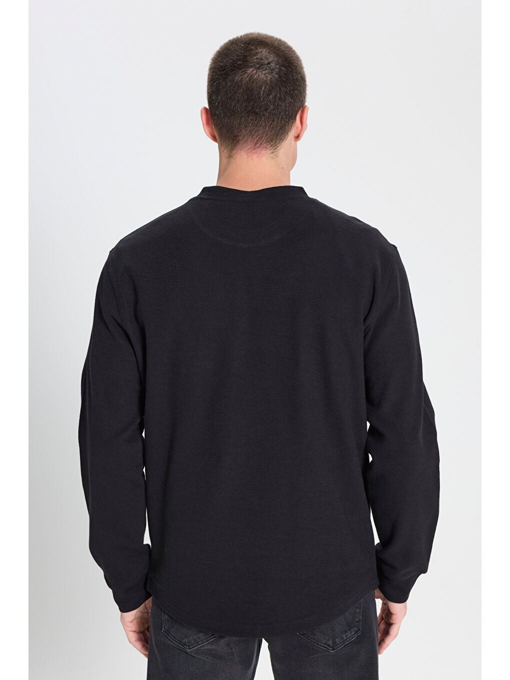 Regular Fit Normal Kesim Bisiklet Yaka Siyah Tişört-4