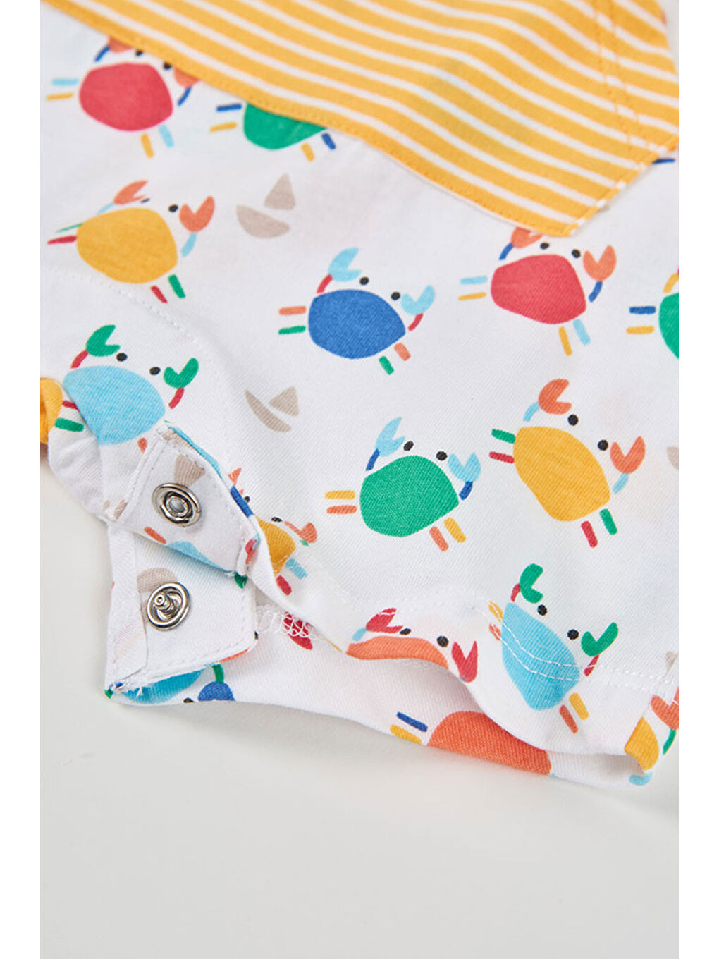 Sarı Yengeç Desenli Kısa Tulum 3-18 Ay sarı-3