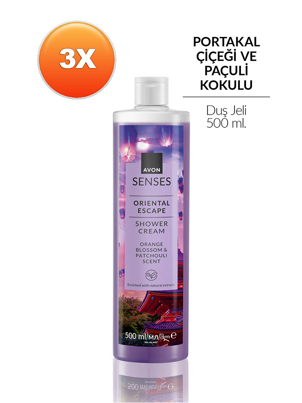 Senses Oriental Escape Portakal Çiçeği ve Paçuli Kokulu Duş Jeli 500ML Üçlü Set-1