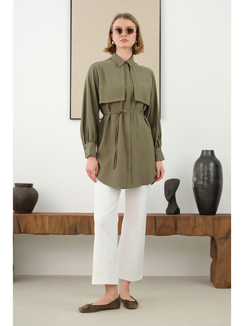 Rüzgarlıklı Modal Gömlek Yeşil