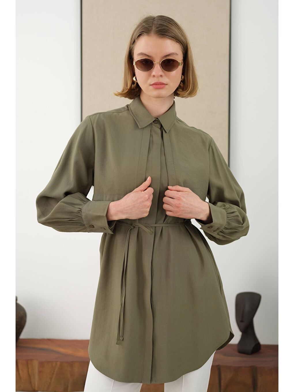 Rüzgarlıklı Modal Gömlek Yeşil-1