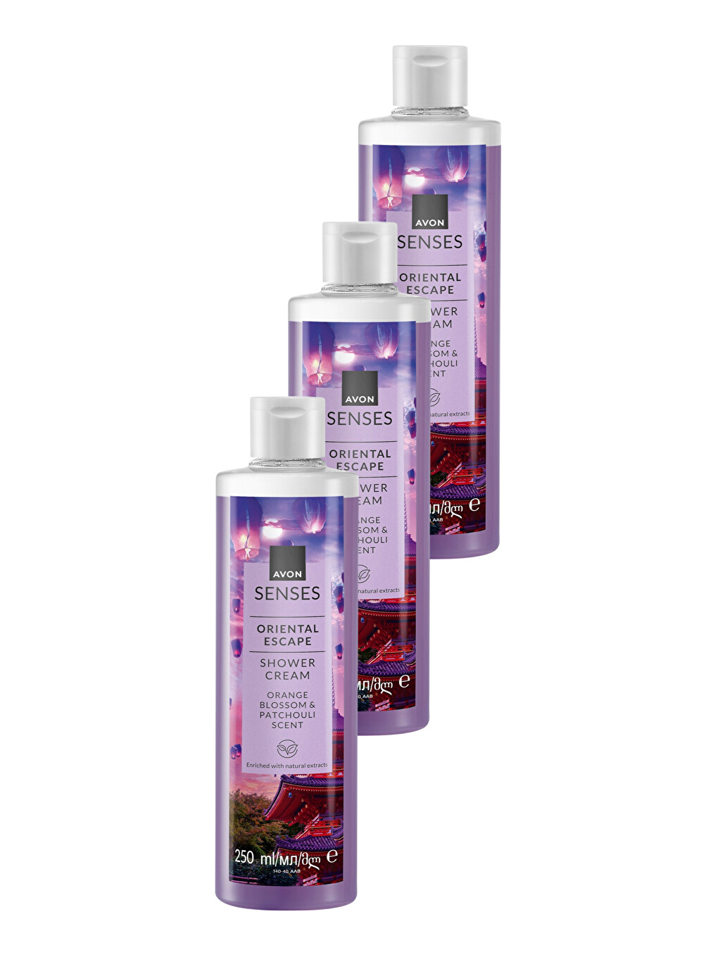 AVON Senses Oriental Escape Portakal Çiçeği Ve Paçuli Kokulu Duş Jeli 250ml Üçlü Set