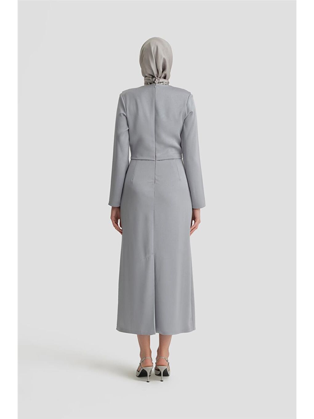 Abiye Elbise 24Yd1951 Gri-4