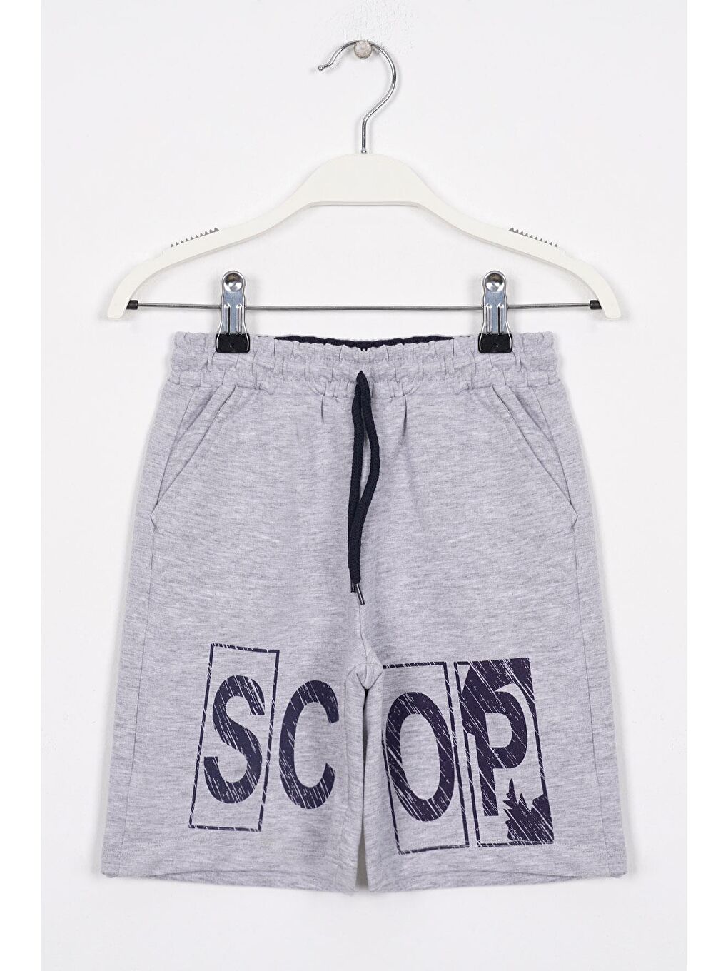 Gri Scop Baskılı Erkek Çocuk Kapri