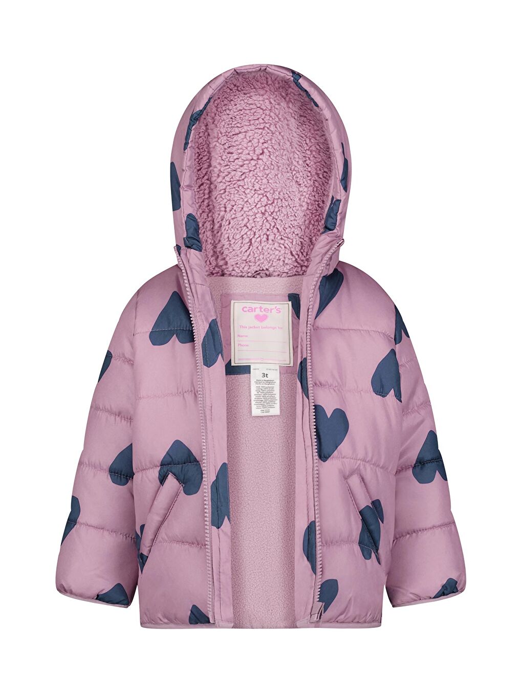 Pembe Küçük Kız Çocuk Mont-1