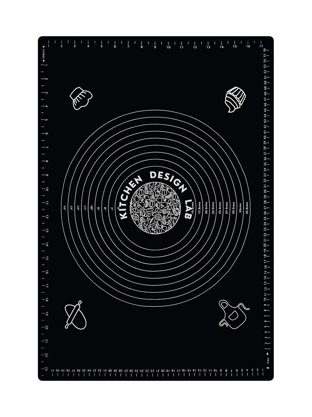 Gri 2'li Set Siyah 45x65 cm Silikon Hamur Açma Matı ve Pizza Tepsisi 32 cm-1