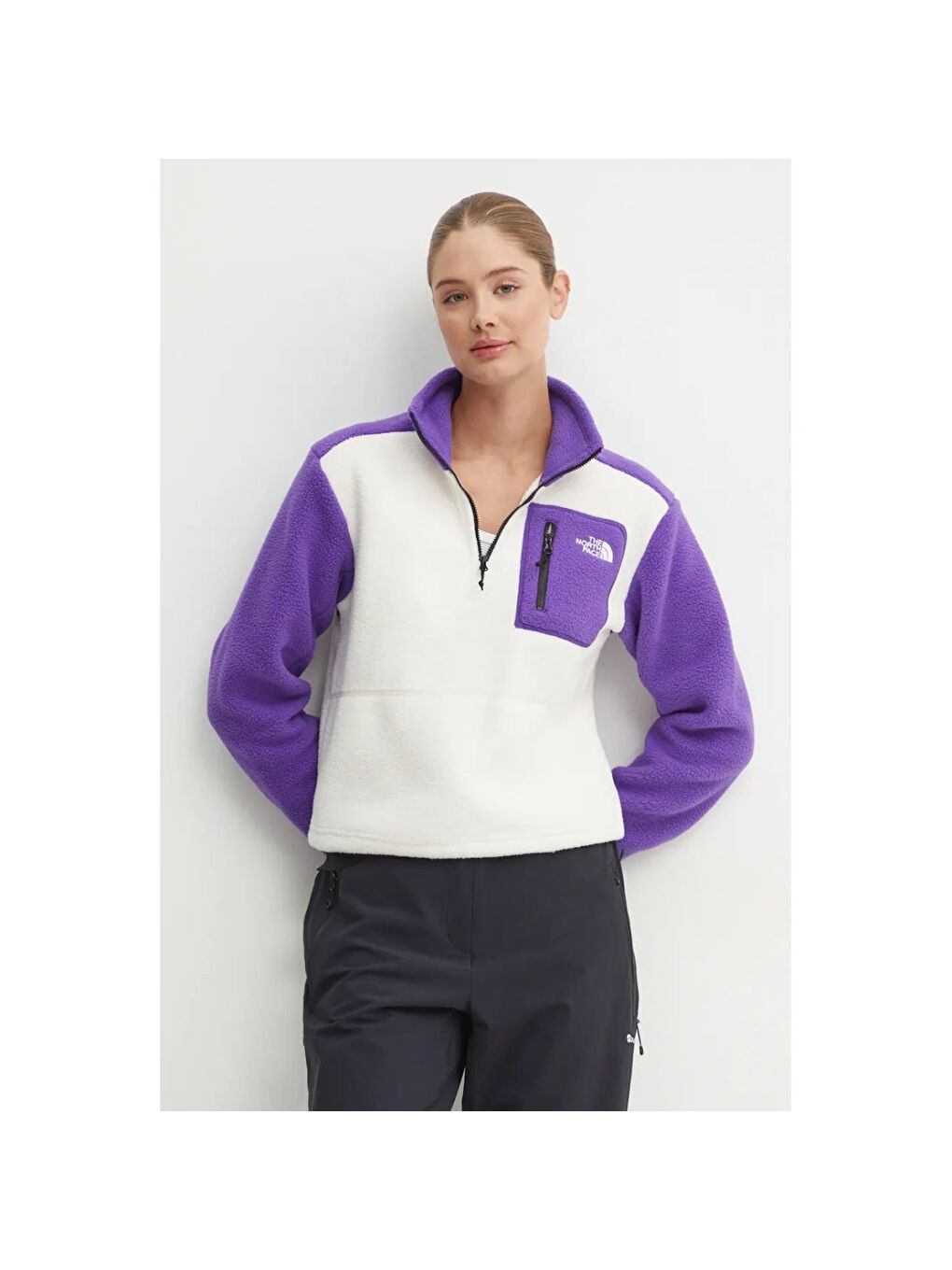 Karışık Yumiori 1/4 Zip Kadın Dik Yaka Sweatshirt