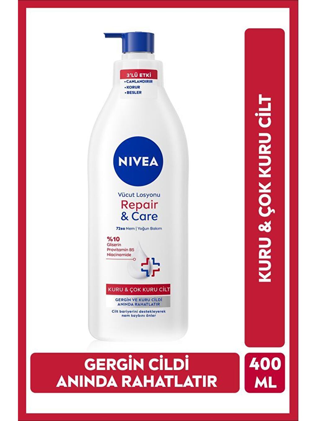 Q10 Sıkılaştırıcı Vücut Losyonu 250ml ve Repair&Care Nemlendirici Losyon 400ml, Kaşıntı Rahatlatıcı-1