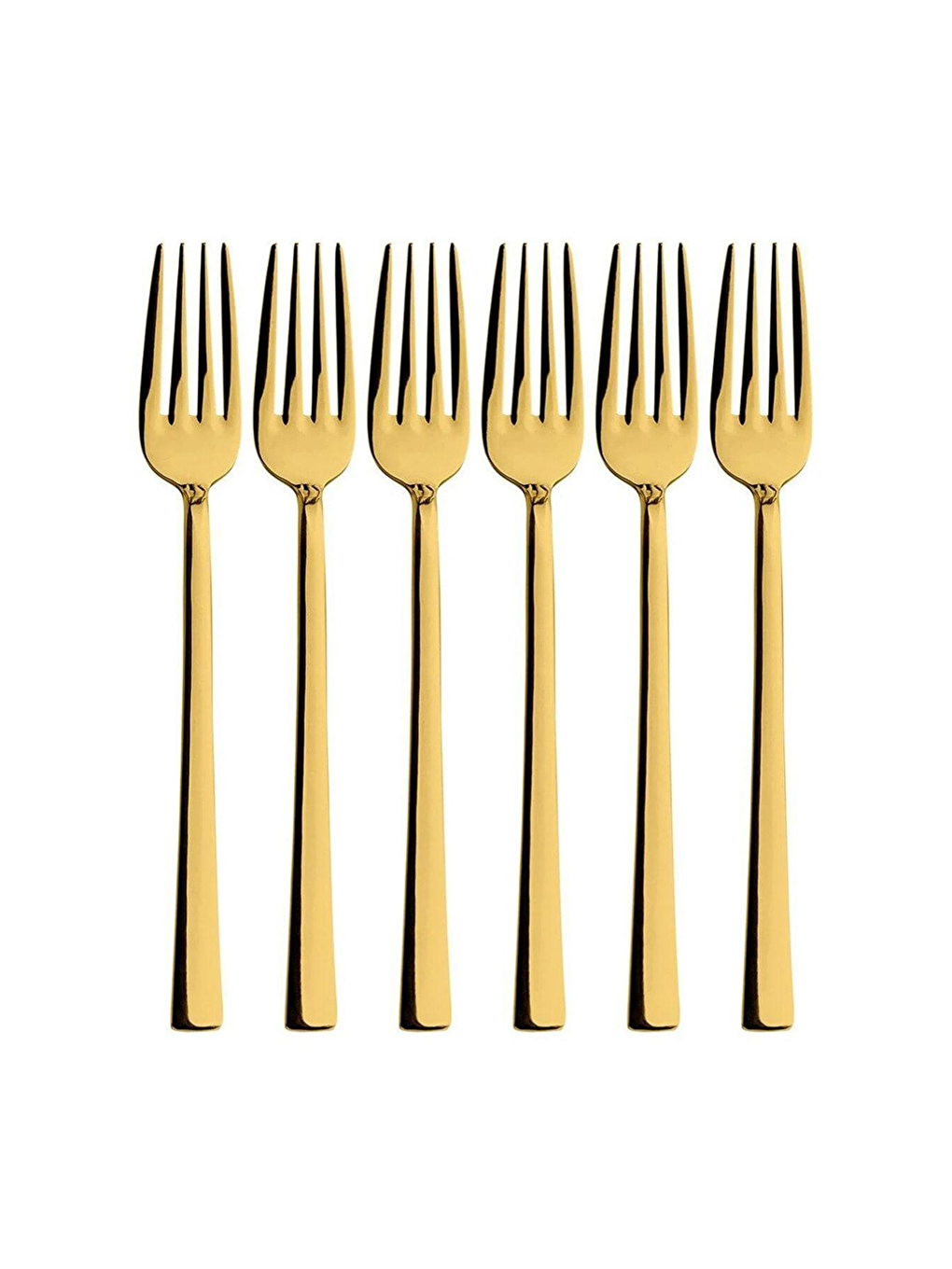 Sarı Gold 18 Adet Tatlı Çatal Kaşık Bıçak Seti - Kahvaltı Pasta Çatal Kaşık Bıçak Seti-3