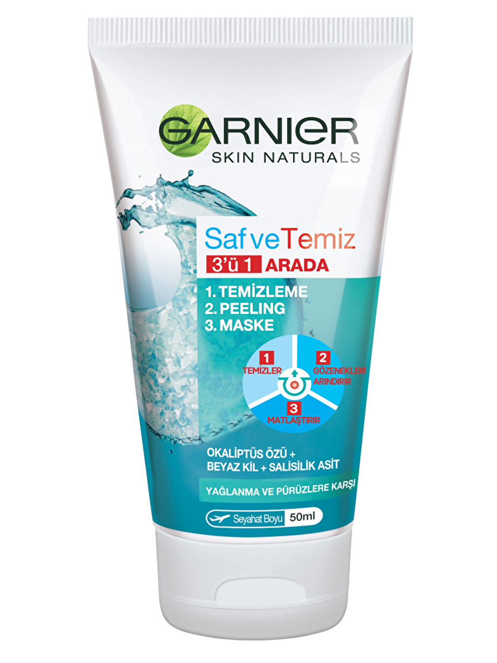 Mini Saf & Temiz 3ü 1 Arada ( Temizleme + Peeling + Maske ) 50 Ml-1
