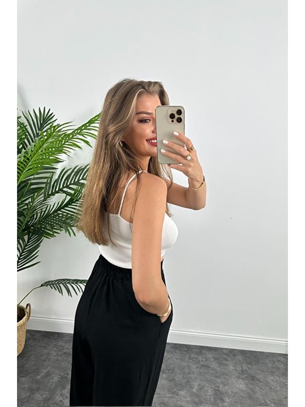 Siyah Kadın Yüksek Bel Hürrem Pantolon-2