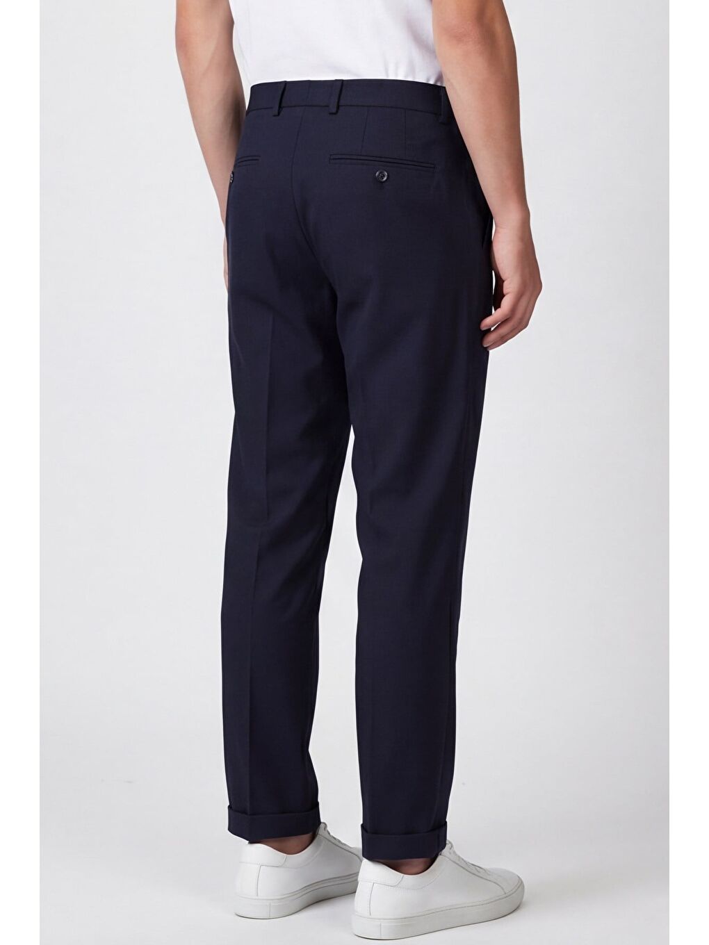 Giotelli Erkek Koyu Lacivert Dar Kesim Slim Fit Viskon Yan Cep Normal Bel Pantolon-2