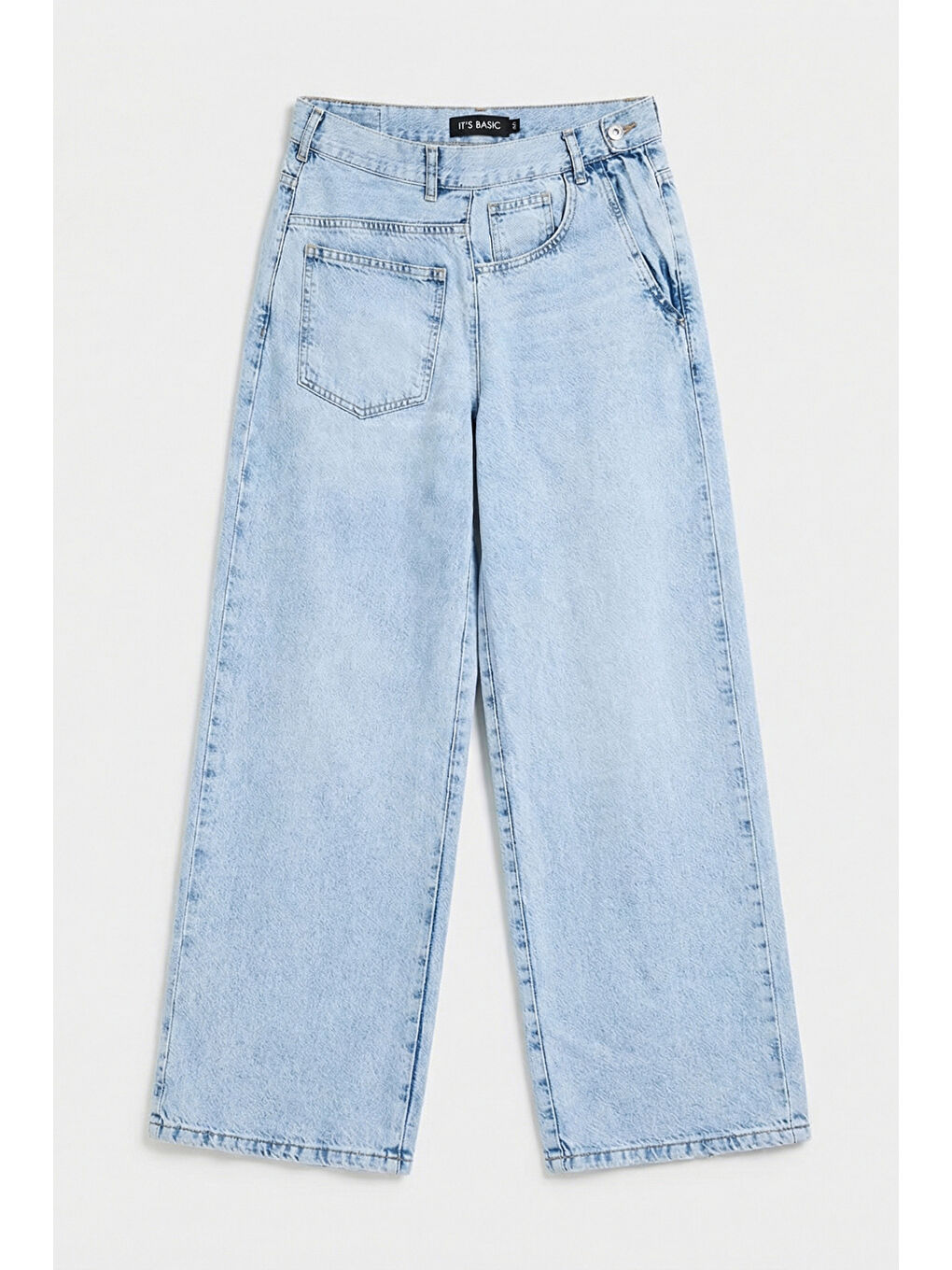 Mavi Kadın Ice Renk 4s6-3 Mega Baggy Fit Ön Arka Detay Tasarım Denim Jean-2