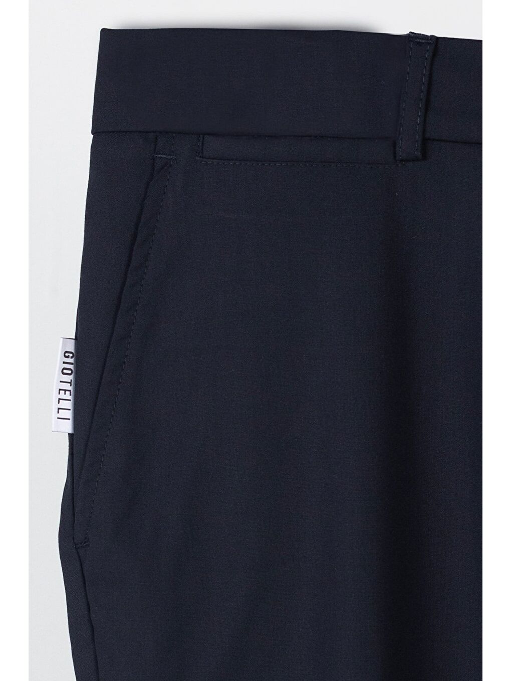 Giotelli Erkek Koyu Lacivert Dar Kesim Slim Fit Viskon Yan Cep Normal Bel Pantolon-3