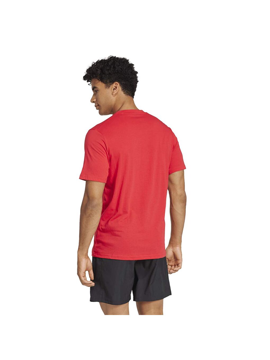 Train Essentials Feel Ready Logo Erkek Kırmızı Yuvarlak Yaka Tişört-1