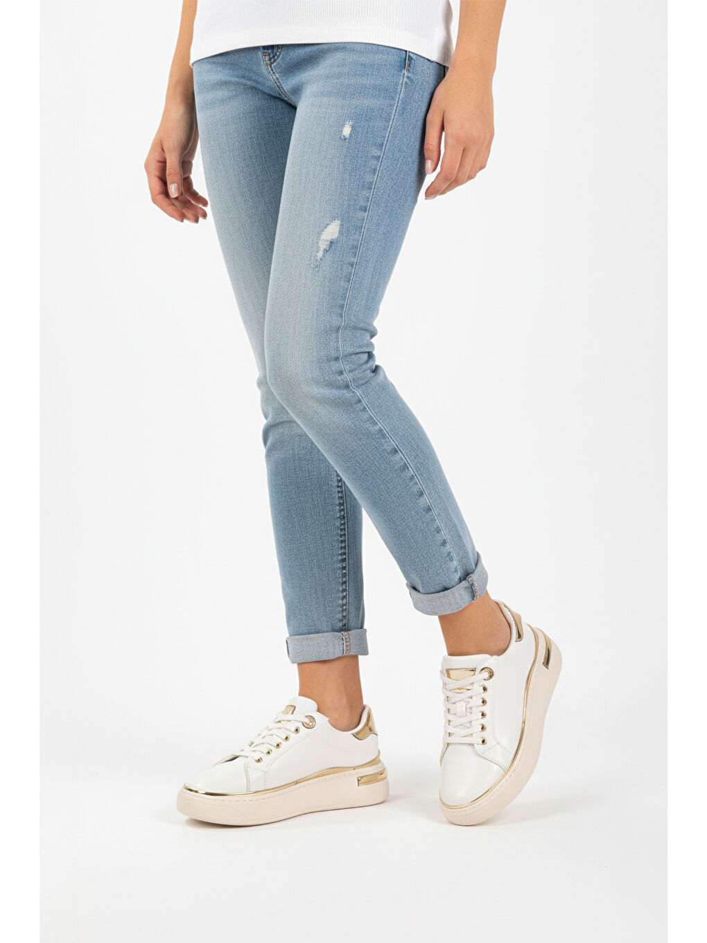 Beyaz Bağcıklı Hafif Esnek Kadın Sneaker Lady 028 Z