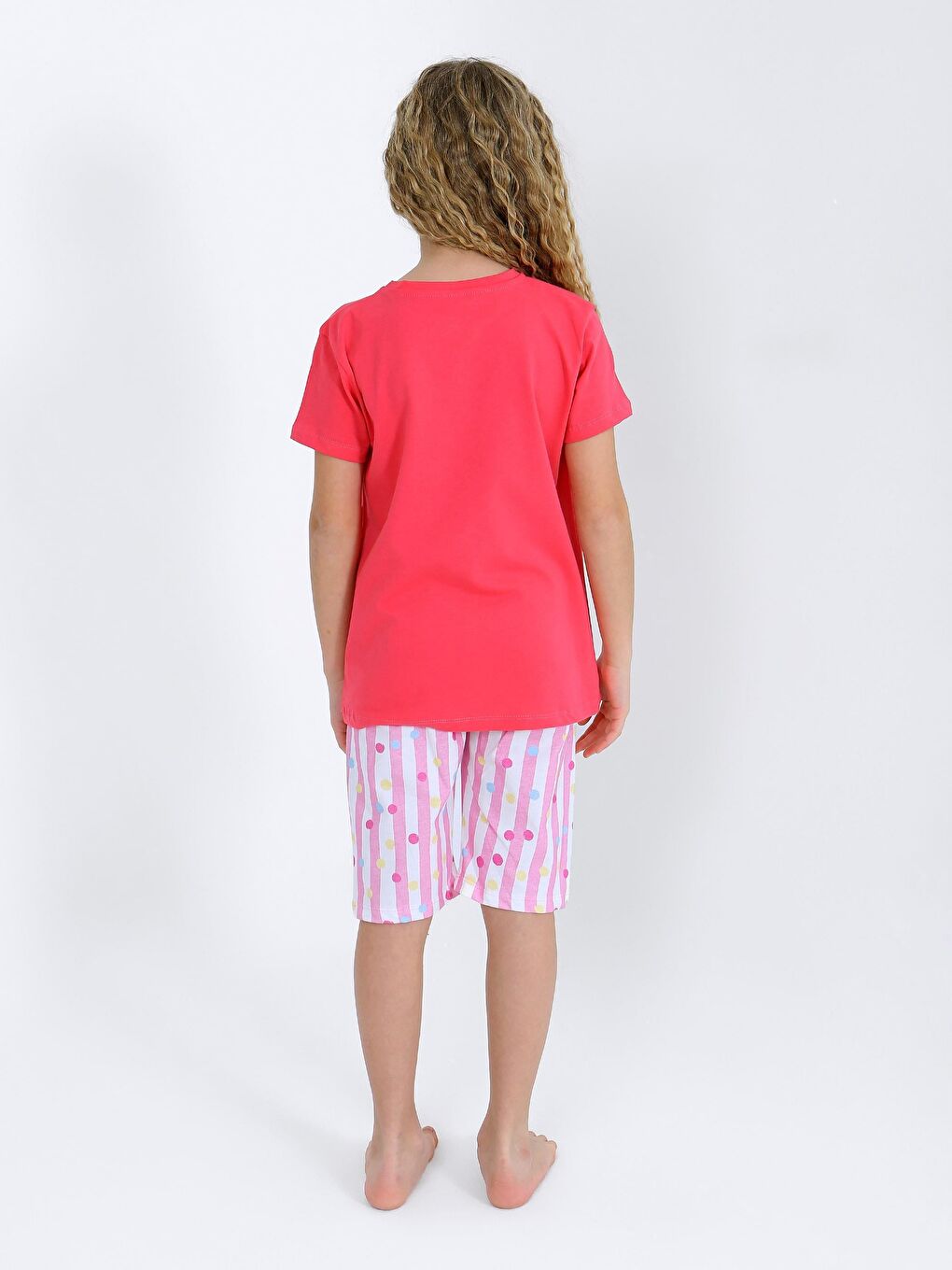 Fuşya Kız Çocuk Kısa Kollu Kapri %100 Pamuklu Pijama Takımı Dreamer Girl-4