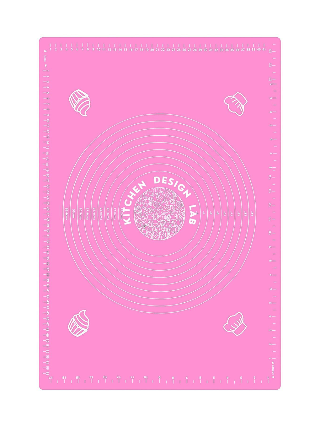 Gri 2li Set Pembe 45x65 cm Silikon Hamur Açma Matı ve Pizza Tepsisi 32 cm-2