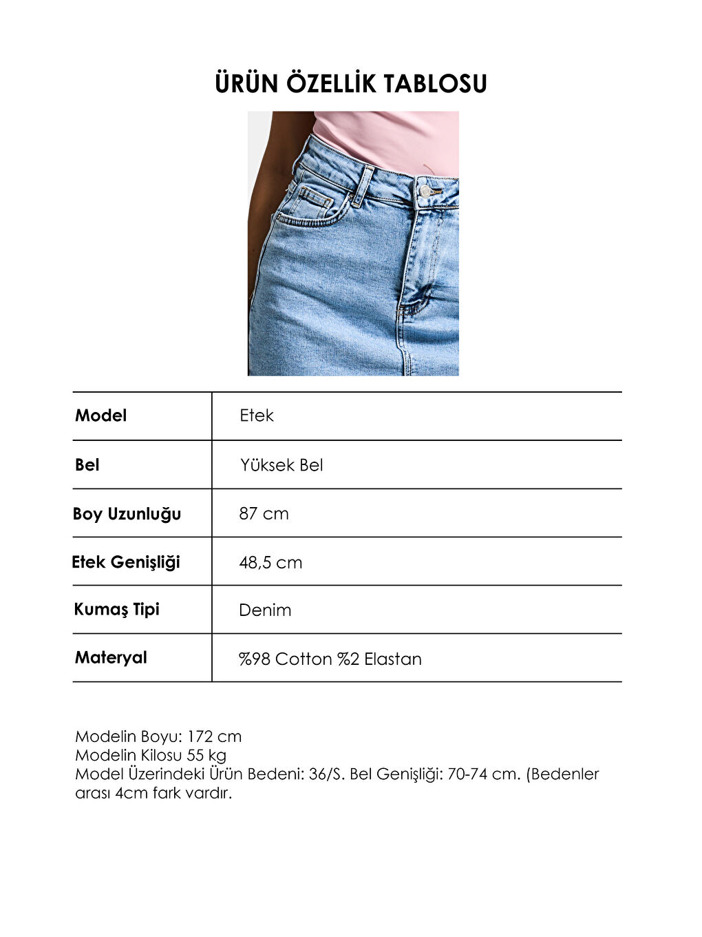 Mavi Kadın Jean Rengi 3s6-3 Maxi Yandan Yırtmaç Detaylı Tasarım Elastanlı Kumaş Denim Etek-2