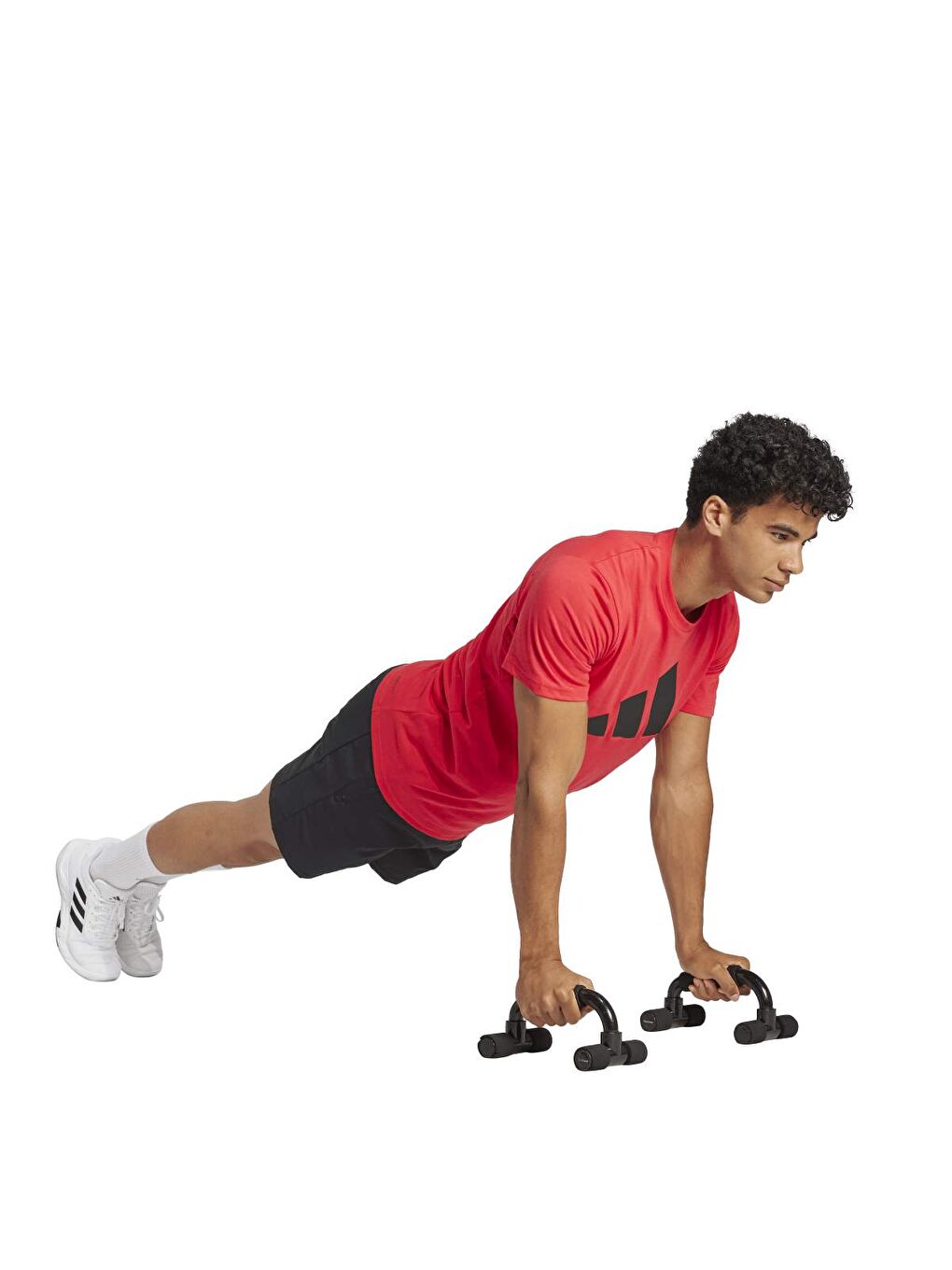 Train Essentials Feel Ready Logo Erkek Kırmızı Yuvarlak Yaka Tişört-4