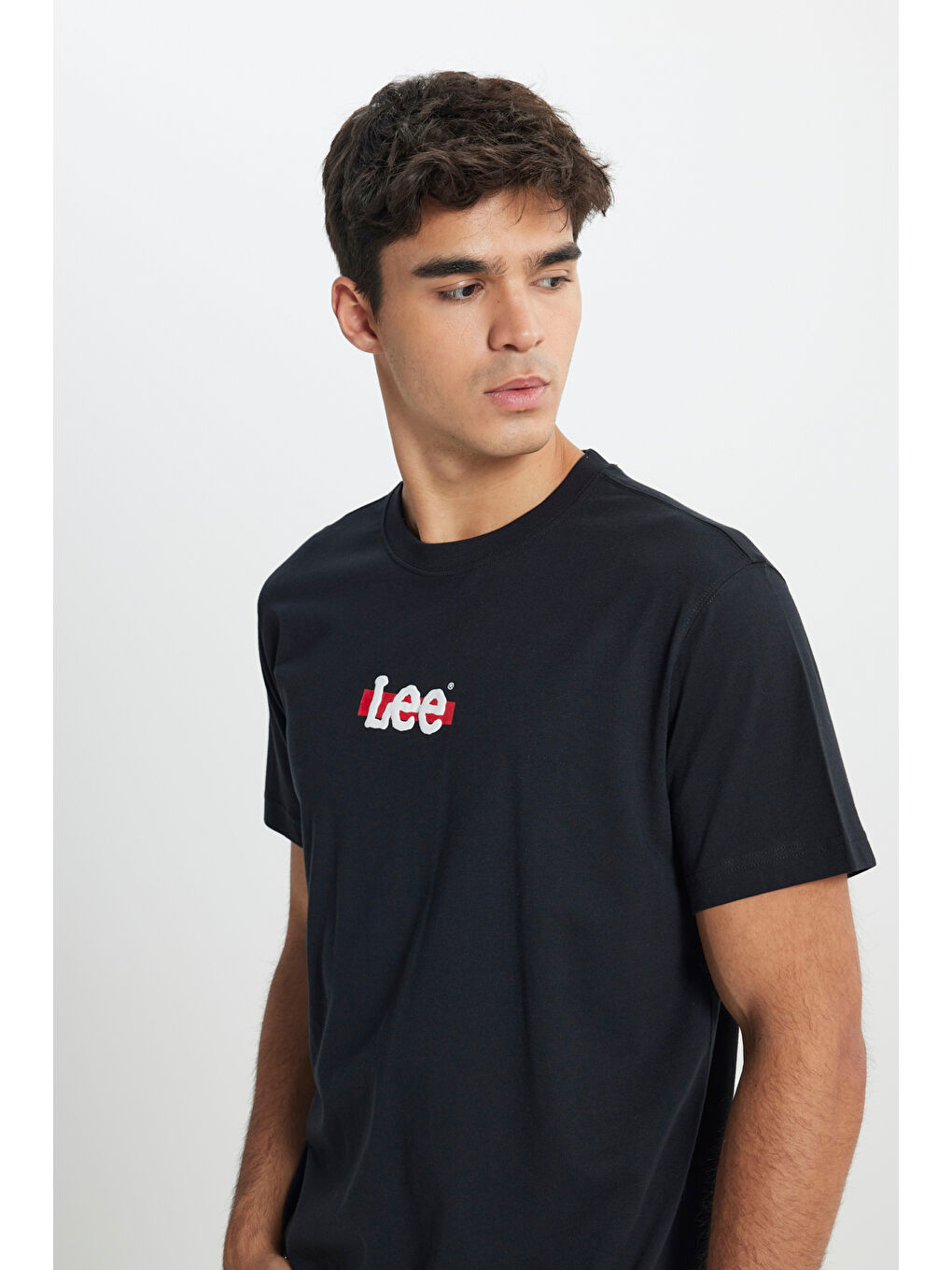 Regular Fit Normal Kesim Bisiklet Yaka %100 Pamuk Siyah Tişört-2