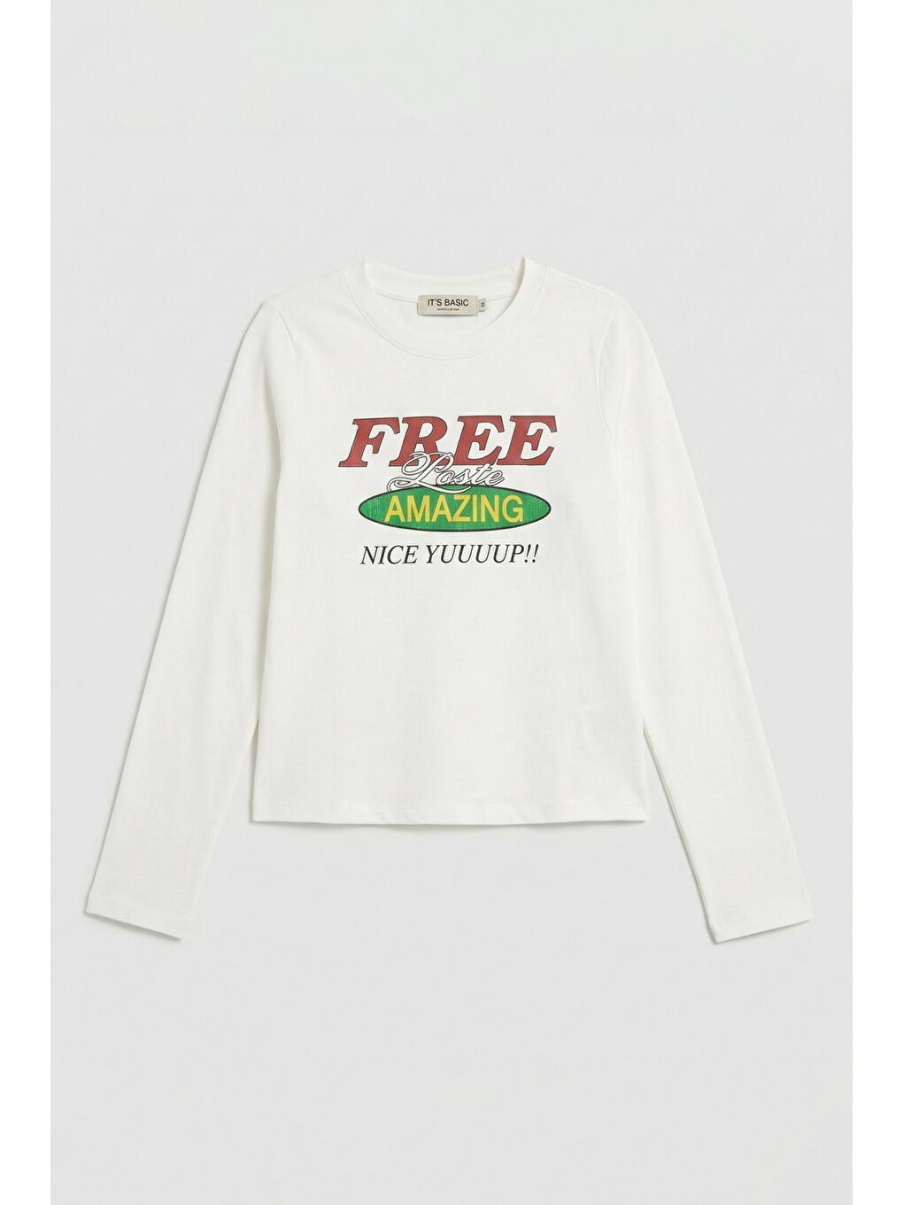 Kadın Beyaz w5 Free Amazing Baskılı Tasarım Sweatshirt-1
