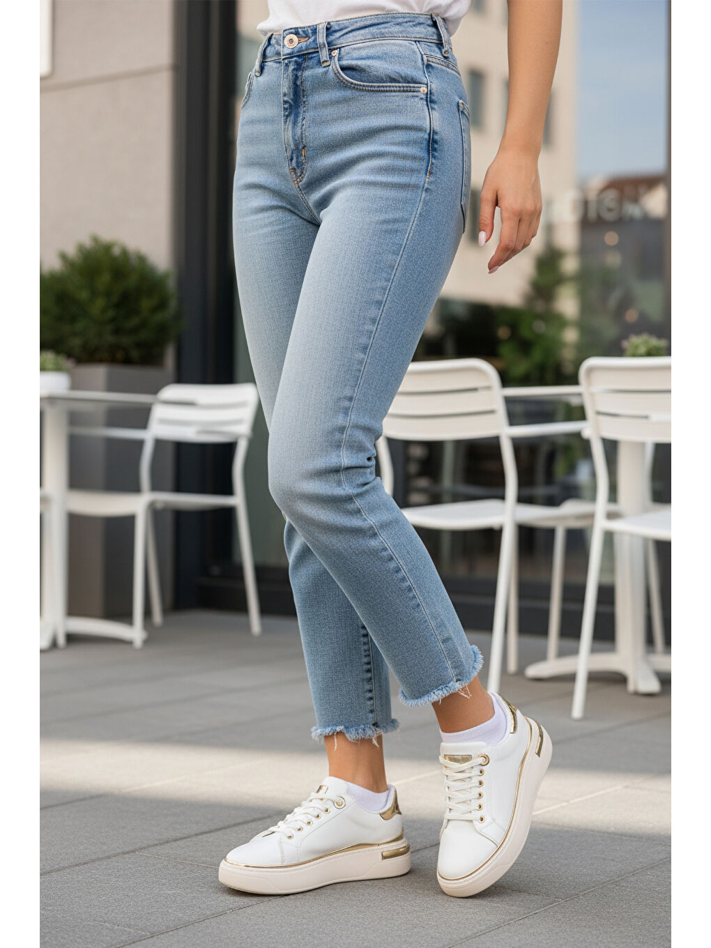 Beyaz Bağcıklı Hafif Esnek Kadın Sneaker Lady 028 Z-2