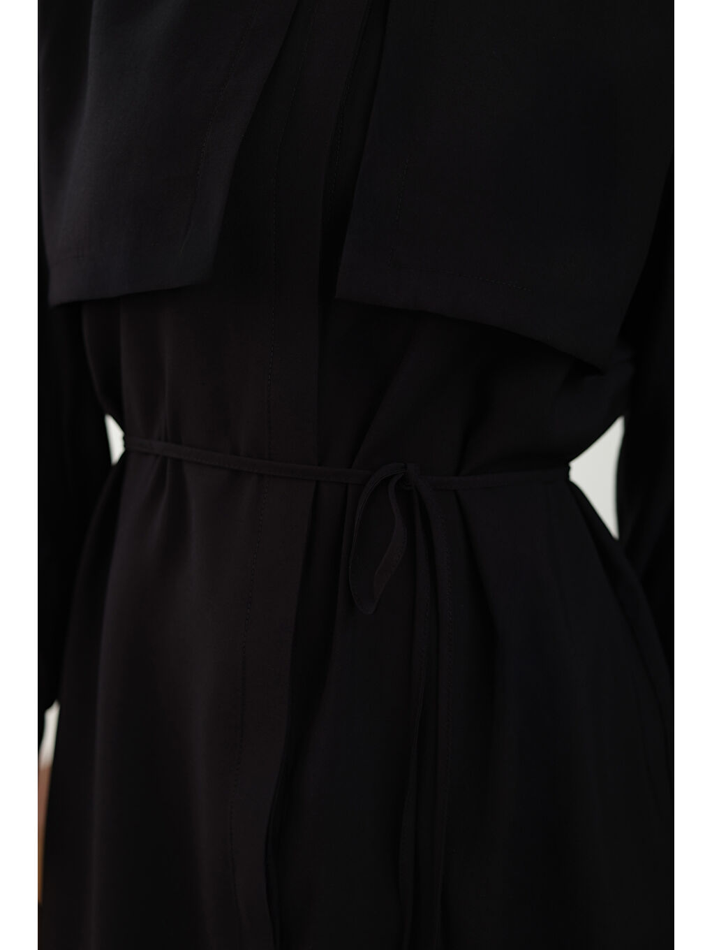 Rüzgarlıklı Modal Gömlek Siyah-4