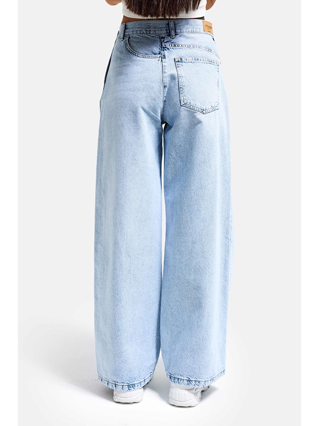 Mavi Kadın Ice Renk 4s6-3 Mega Baggy Fit Ön Arka Detay Tasarım Denim Jean-5