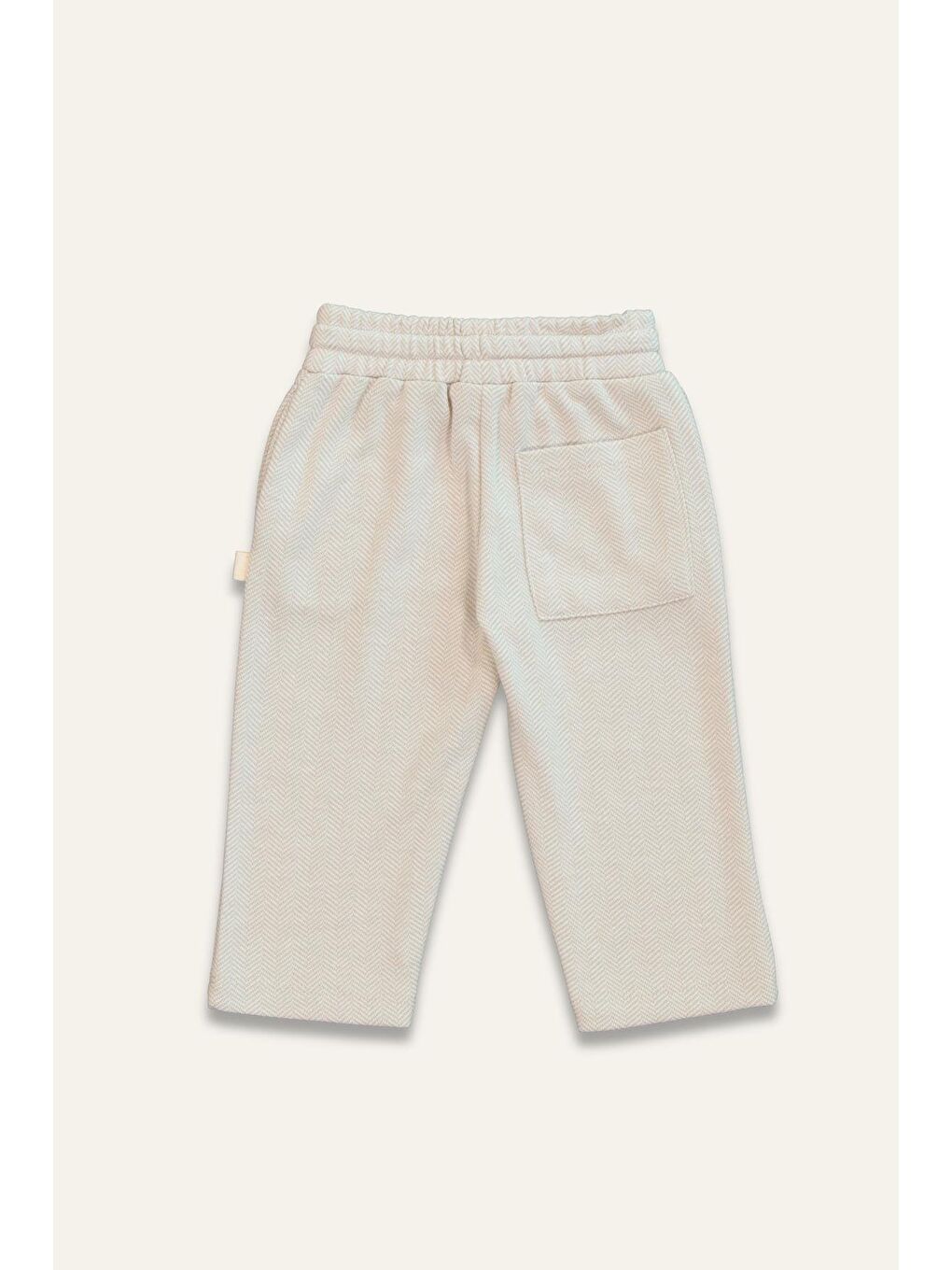Erkek Çocuk Cepli Örme Pantolon - Bej-1